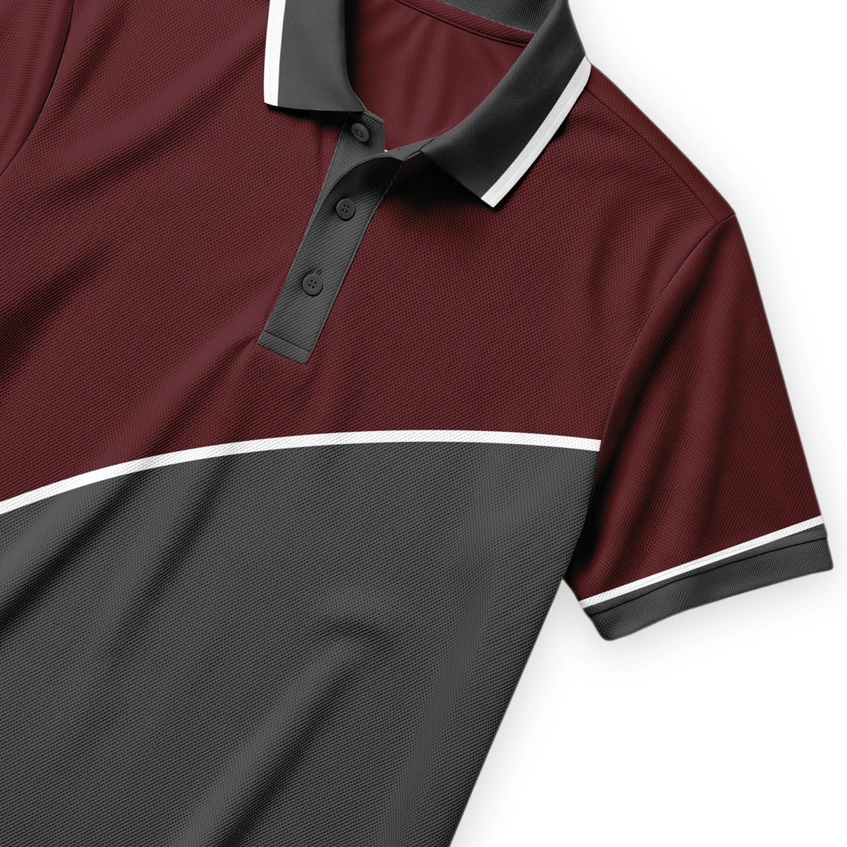 Sublimated Polo — close-up