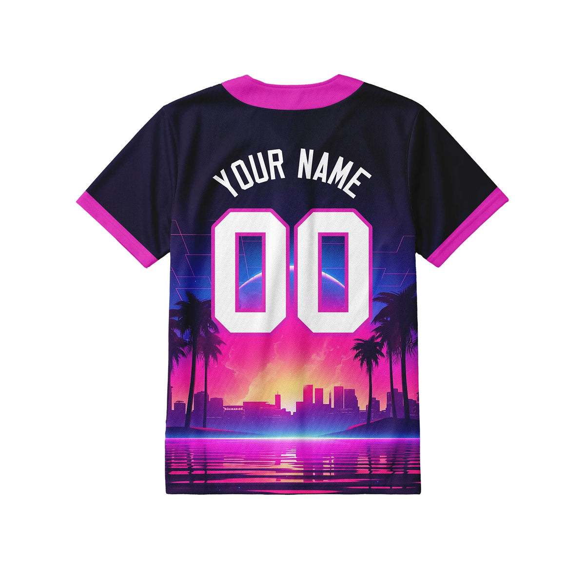 Sublimated Baseball Jersey (2-Button) — back view