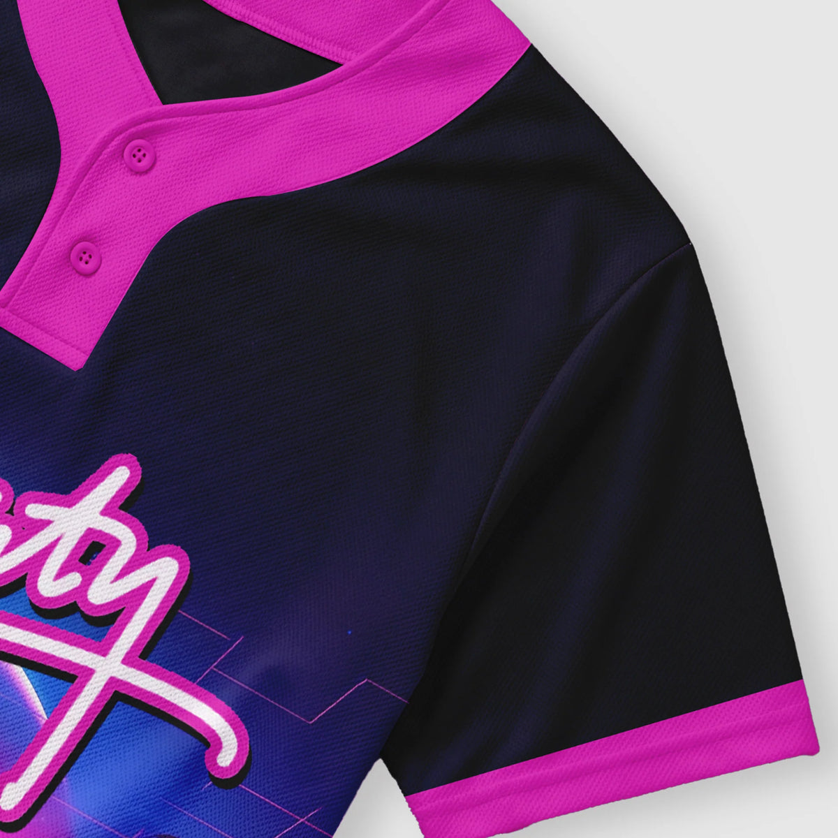 Sublimated Baseball Jersey (2-Button) — close-up