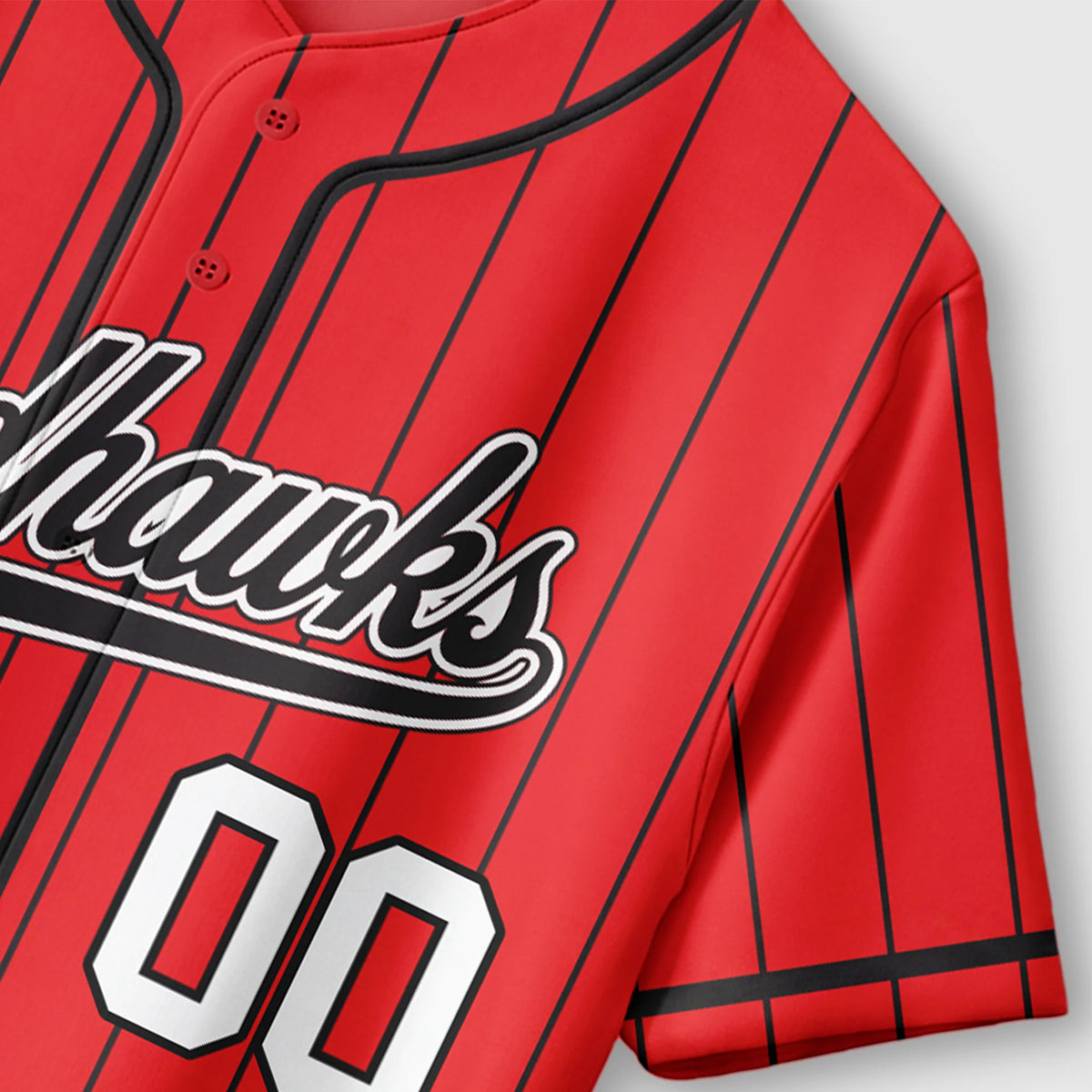 Sublimated Baseball Jersey (Full-Button) — close-up
