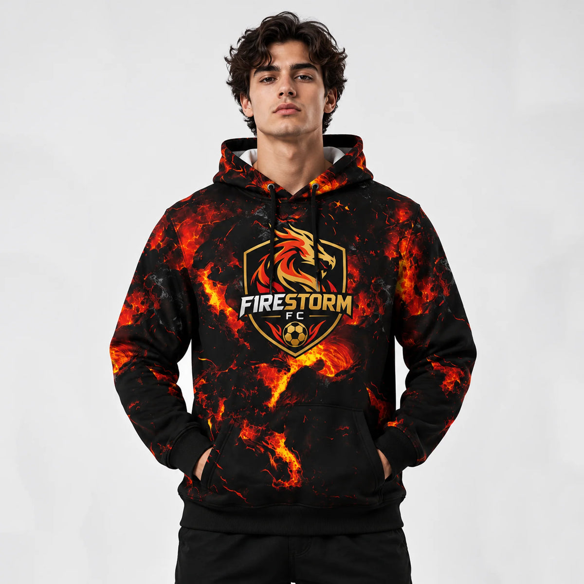 Unisex Pullover Hoodie — on model
