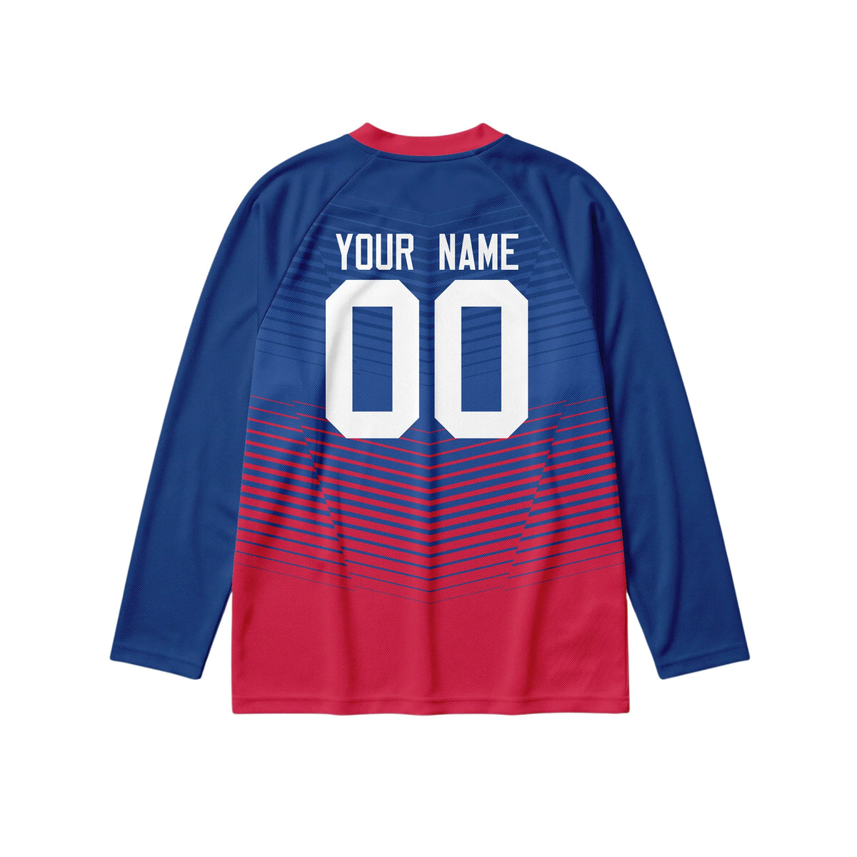Sublimated Long Sleeve Raglan Soccer Jersey — back view