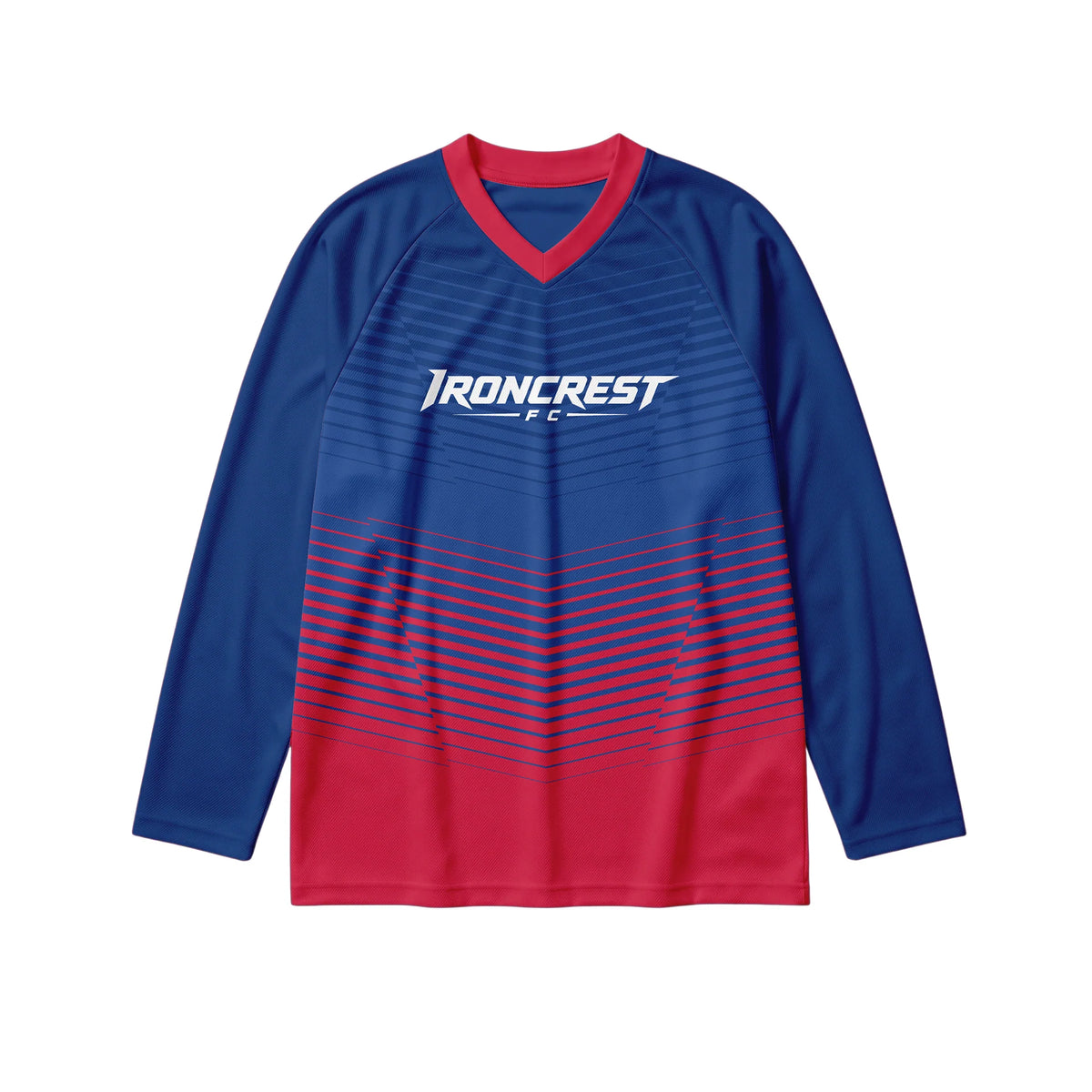 Sublimated Long Sleeve Raglan Soccer Jersey — front view