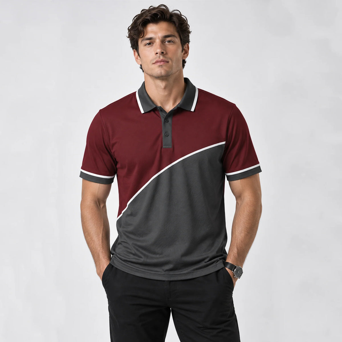 Sublimated Polo — on model