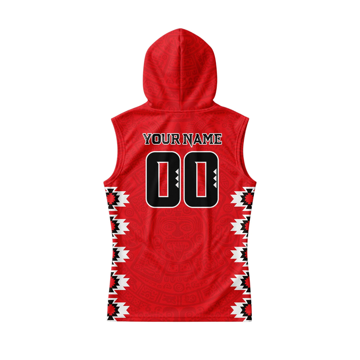 Sublimated Sleeveless Hooded 7-on-7 Jersey — back view