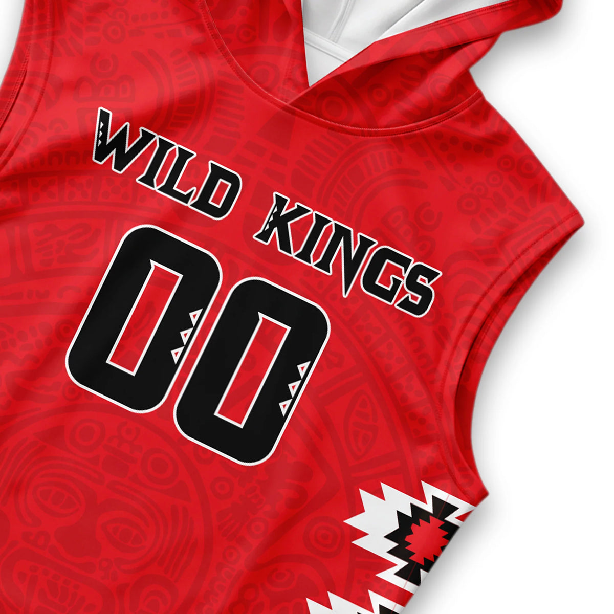 Sublimated Sleeveless Hooded 7-on-7 Jersey — close-up