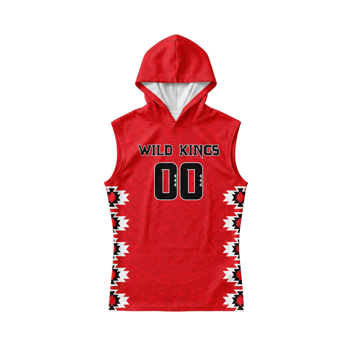 Sublimated Sleeveless Hooded 7-on-7 Jersey — front view