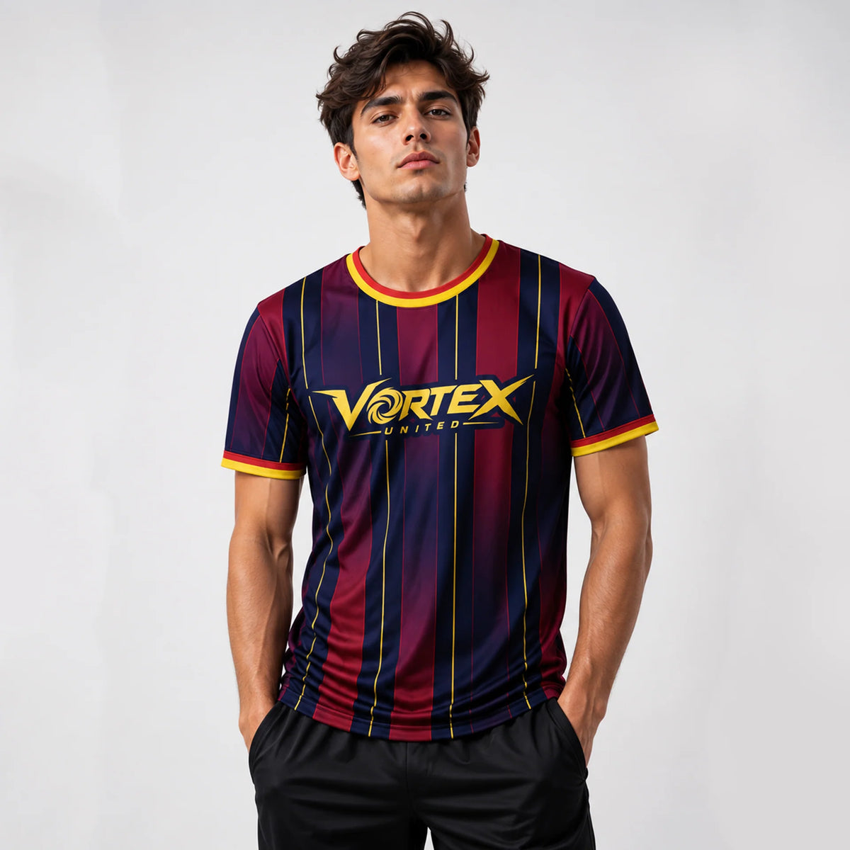 Sublimated Soccer Jersey (Style 2) — on model