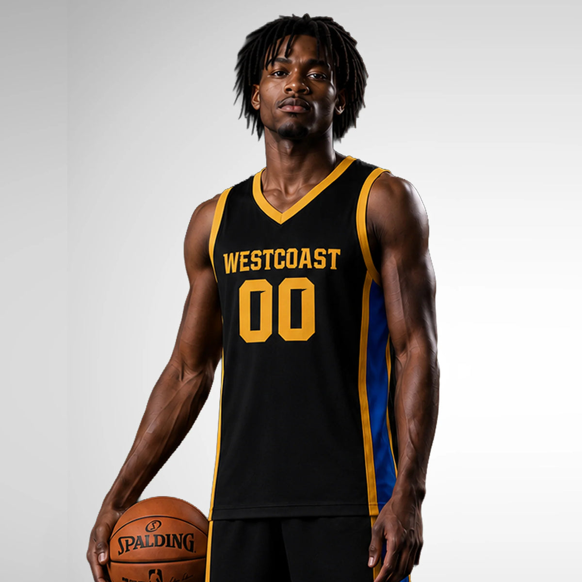 V-Neck Reversible Basketball Jersey — on model